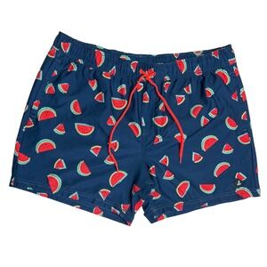 Sperry Watermelon Swim Trunks Men's XL Blue Drawstring Beach Shorts